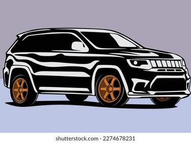 big suv isolated vector design