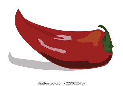 Big sweet red pepper isolated on white background