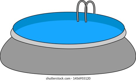 Gran piscina, ilustración, vector sobre fondo blanco.