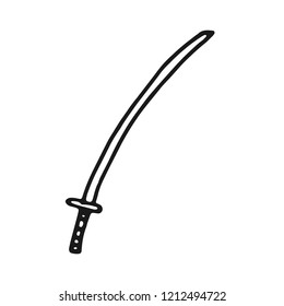 big sword combat weapon icon. sketch isolated.