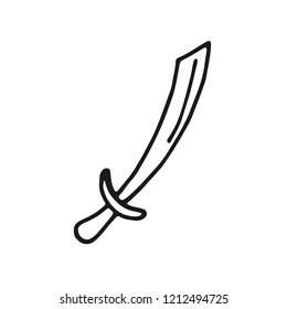 big sword combat weapon icon. sketch isolated.