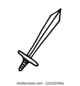 big sword combat weapon icon. sketch isolated.