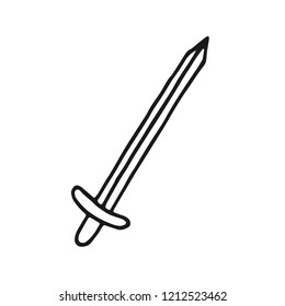 big sword combat weapon icon. sketch isolated.