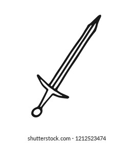 big sword combat weapon icon. sketch isolated.