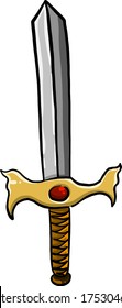 Gran espada, ilustración, vector sobre fondo blanco