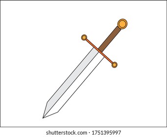A big sword in isolated white background. 