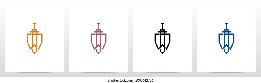 Gran Espada En El Diseño De Logotipo Letra W