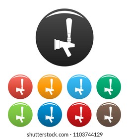 Big tap icon. Simple illustration of big tap vector icons set color isolated on white