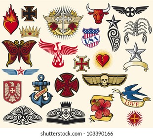 big tattoo collection (set of symbols)