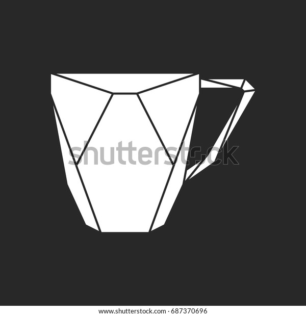 Big Teacup Symbol Polygon Silhouette Icon Stock Vector (Royalty Free