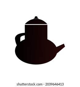 big teapod drink with black color isolated white  