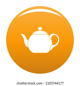 Big teapot icon. Simple illustration of big teapot vector icon for any design orange