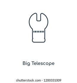 Big Telescope concept line icon. Linear Big Telescope concept outline symbol design. This simple element illustration can be used for web and mobile UI/UX.