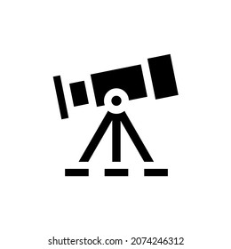 Ilustración vectorial de icono del Gran Telescopio, símbolo de herramienta de vidrio espía. Señal del telescopio observatorio espacial. Vector de Spyglass astronómico. Investigación cósmica o búsqueda de estrellas y espacio
