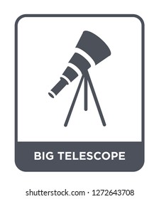 big telescope icon vector on white background, big telescope trendy filled icons from Astronomy collection, big telescope simple element illustration