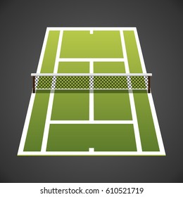 Big Tennis Court Isometric Icon Vector Illustration