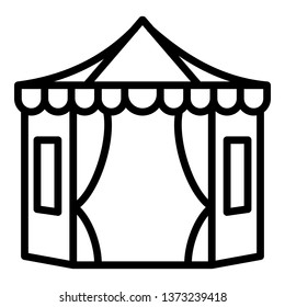 Big tent with windows icon. Outline big tent with windows vector icon for web design isolated on white background