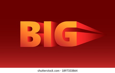 Concepto vectorial de ilustración 3d de texto grande