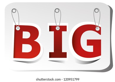 big text design made from tag