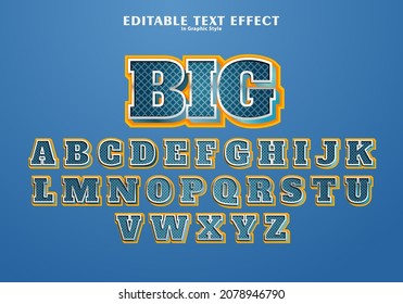 Big text effect fully editable in blue and yellow graphic style