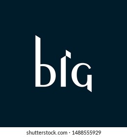 big text logo design template . letter BIG logo design inspiration . property business logo