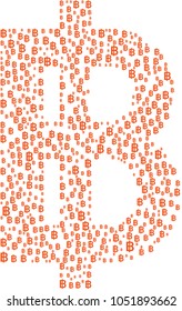 Big Thai Baht symbol composed of many small baht signs. Vector concept illustration of currency used in Thailand.