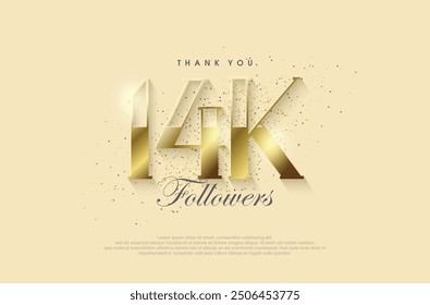 A big thank you to 14k followers, with a shiny luxury gold design.