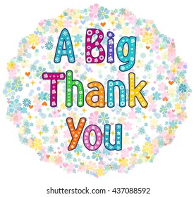 A Big Thank You Greeting Card. Stock Vector Illustration