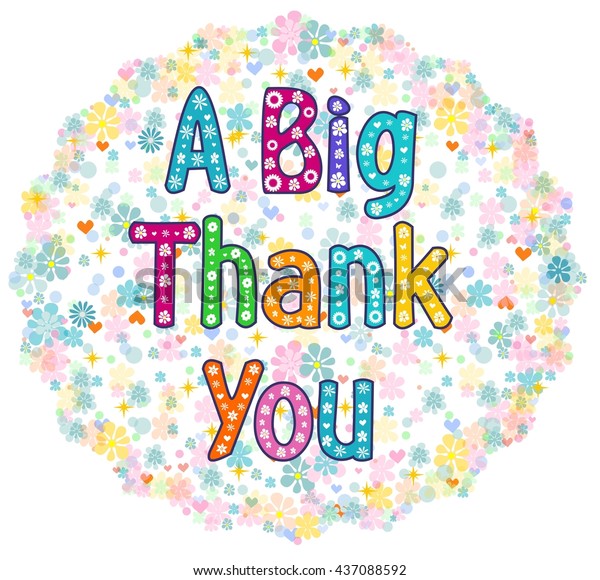 Big Thank You Greeting Card Stock Stock Vector (Royalty Free) 437088592