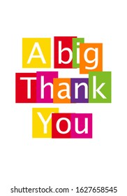 A big thank you message. Clipart image isolated on white background