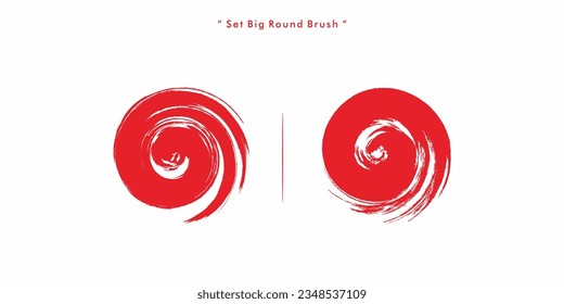 big thick circle brush texture logo vector design