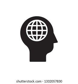 big think icon vector glyph design