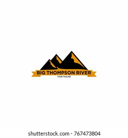 Big Thomson River Mountain Logo Vector