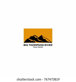 Big Thomson River Mountain Logo Vector