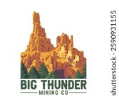 Big Thunder Mining Co Logo – Rustic Mountain-Themed Branding