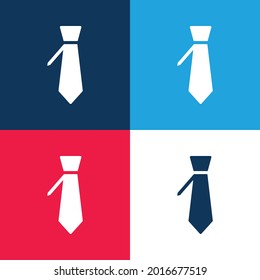 Big Tie blue and red four color minimal icon set