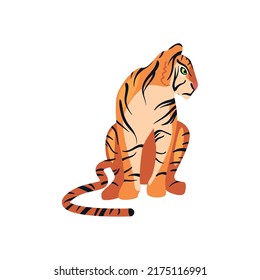 big tiger design over white