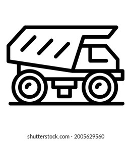Big tipper icon. Outline big tipper vector icon for web design isolated on white background