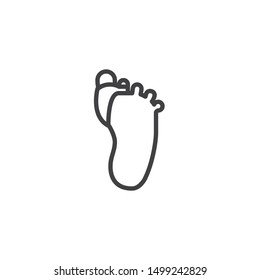 Big toe injury line icon. linear style sign for mobile concept and web design. Orthopedic foot brace outline vector icon. Symbol, logo illustration. Vector graphics