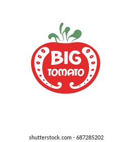 Big tomato logo. Isolated vector. 