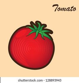 Big Tomato over pink background vector illustration