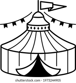 Big Top Circus Tent Vector Outline Stock Vector (Royalty Free) 1973244905