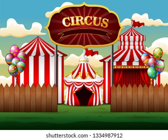 Big Top Circus Tents White Red Stock Vector (Royalty Free) 1334987912 ...