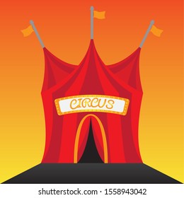 Big top illustration. Circus text - Vector illustration
