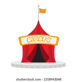 Big top illustration. Circus text - Vector illustration