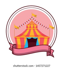 big top on pink background isolated vector illustration graphic design