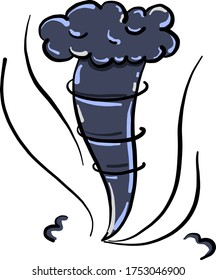 Big tornado , illustration, vector on white background