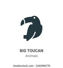 Big toucan vector icon on white background. Flat vector big toucan icon symbol sign from modern animals collection for mobile concept and web apps design.