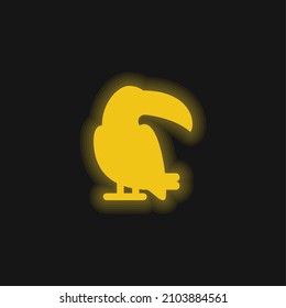 Big Toucan yellow glowing neon icon