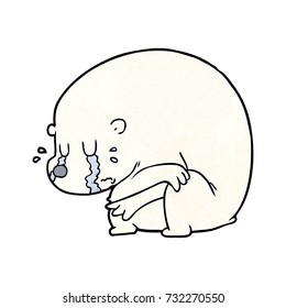 big tough polar bear crying
